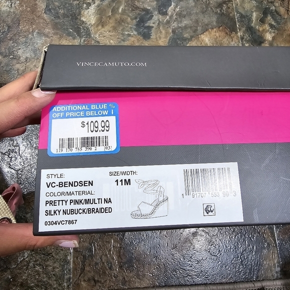 Vince camuto Bendsen pretty pink braided wedges women's size 11 - Picture 2 of 14